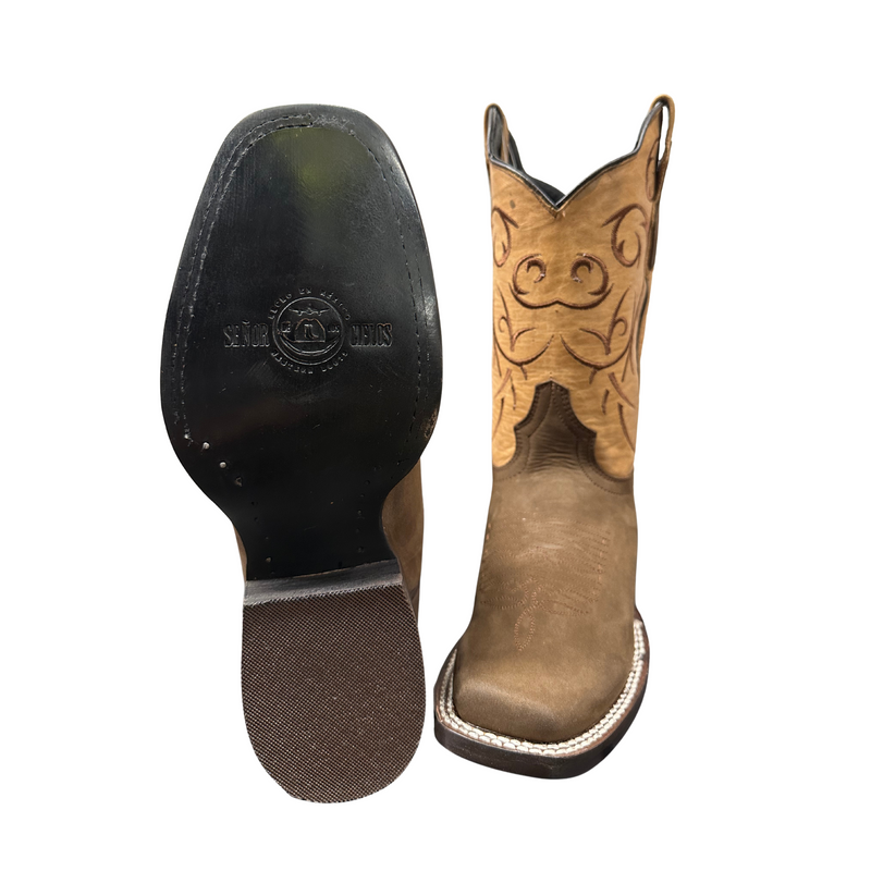 EL SENOR DE LOS CIELOS Men's Rodeo Square Toe Western Boot, Brown