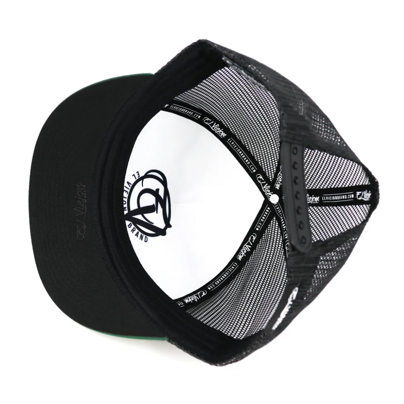 EL VIEJON Men's San Judas Flat Visor Hat, Black