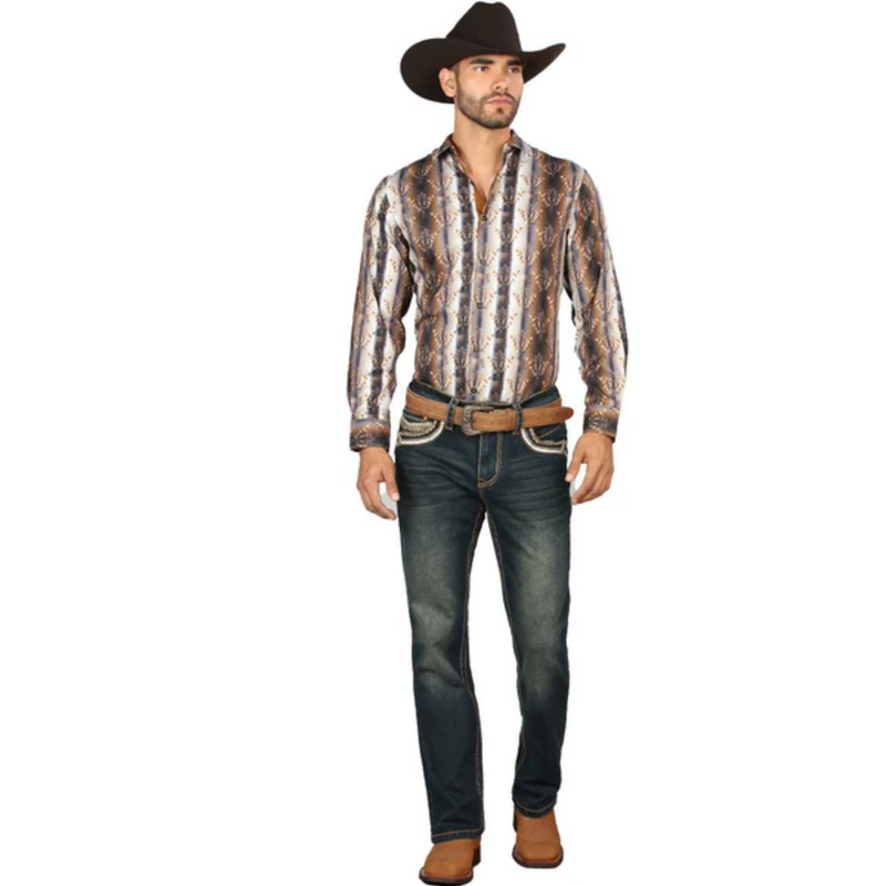 Jeans bootcut premium con detalles bordados para hombre de EL CENTENARIO