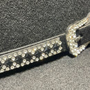 EL GENERAL Faux Leather with Black & Clear Rhinestone Pattern Hatband 45228
