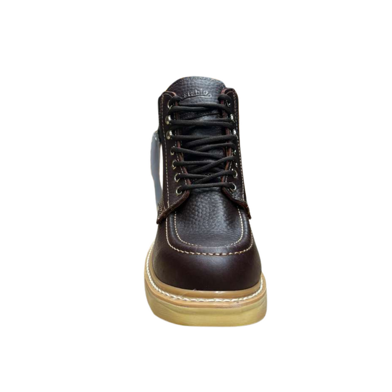 ESTABLO Men's Moc Toe Work Boot , Shedron
