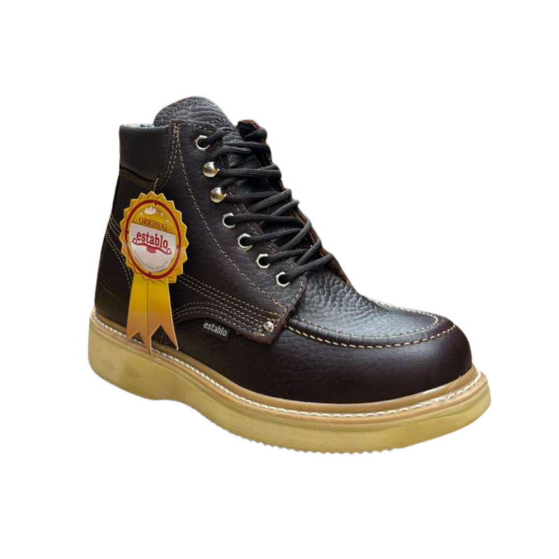 ESTABLO Men's Moc Toe Work Boot , Shedron