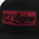 EL VIEJON EVPatch Maroon Patch Flat Visor Cap , Black