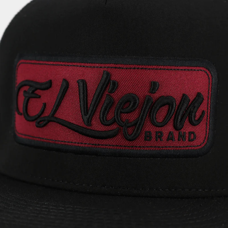 EL VIEJON EVPatch Black (Maroon Patch) Flat Visor Hat