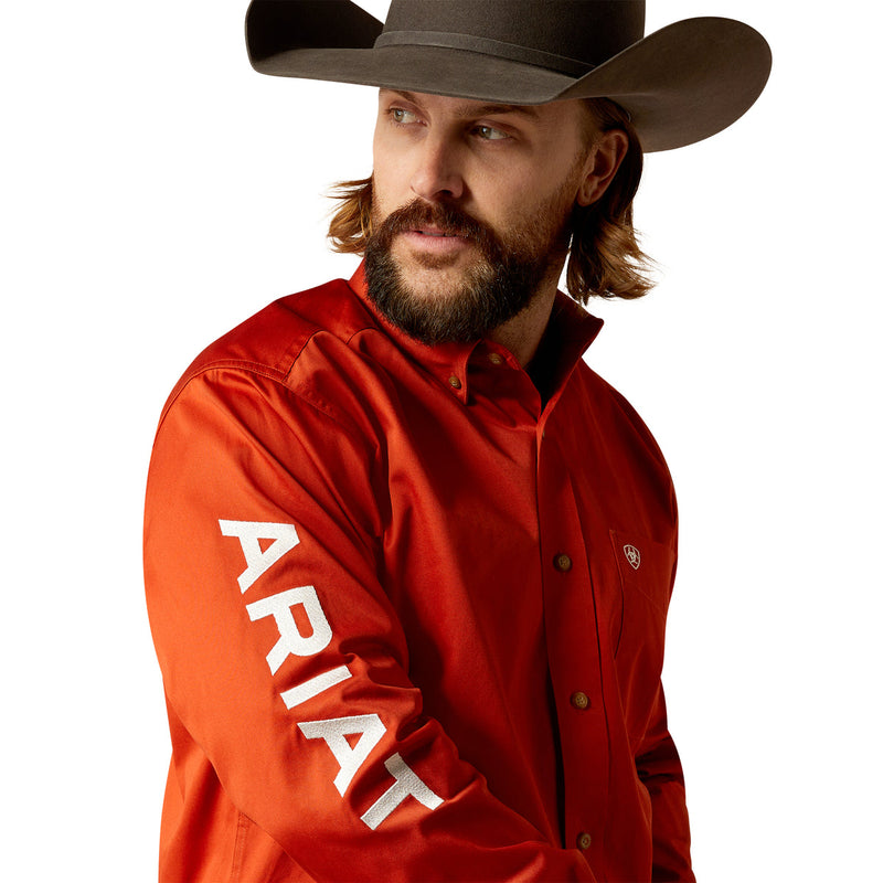 ARIAT Men's Team Logo Twill Ls Shirt 10052823