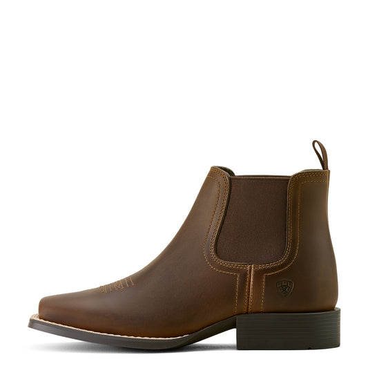 ARIAT Youth's Booker Chelsea Wide Square Toe Western Boot, Brown