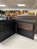 CUADRA Men's Black Exotic Elephant Woven Wallet DU376