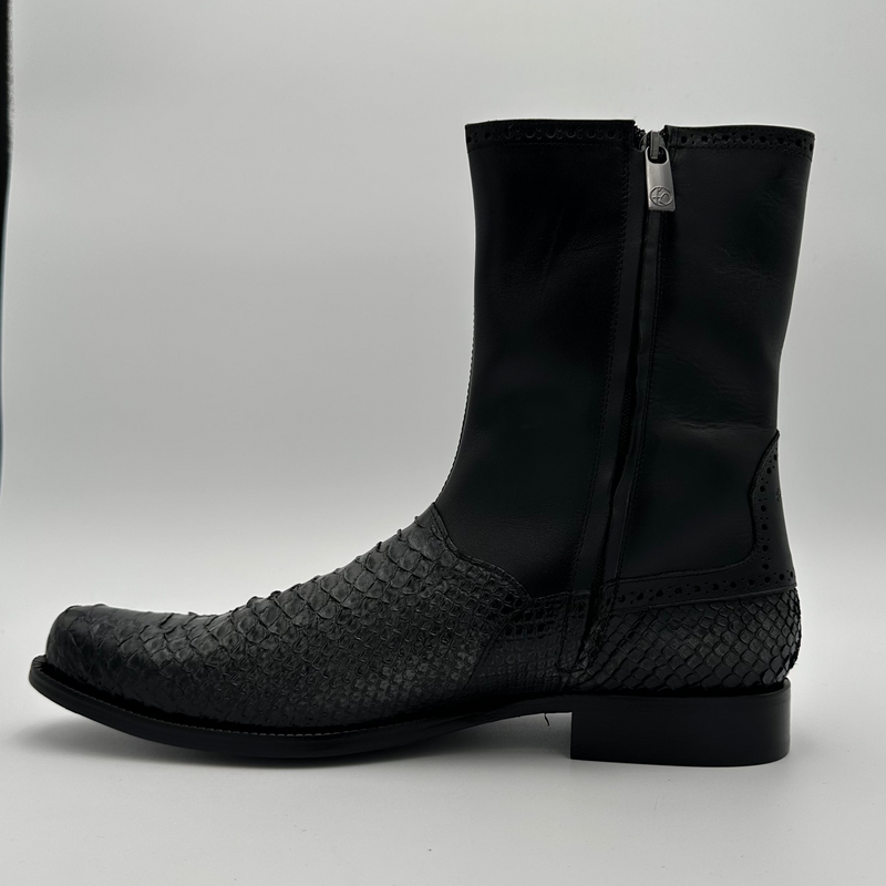 CUADRA Men's Franco Cuadra Grey Python R/ Black Cowhide Boot FC880