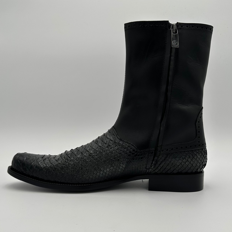CUADRA Men's Franco Cuadra Grey Python R/ Black Cowhide Boot FC880