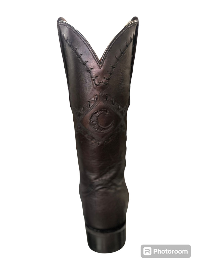 CUADRA Men's Exotic Leather Boot Western Laser& Woven Square Toe CU784