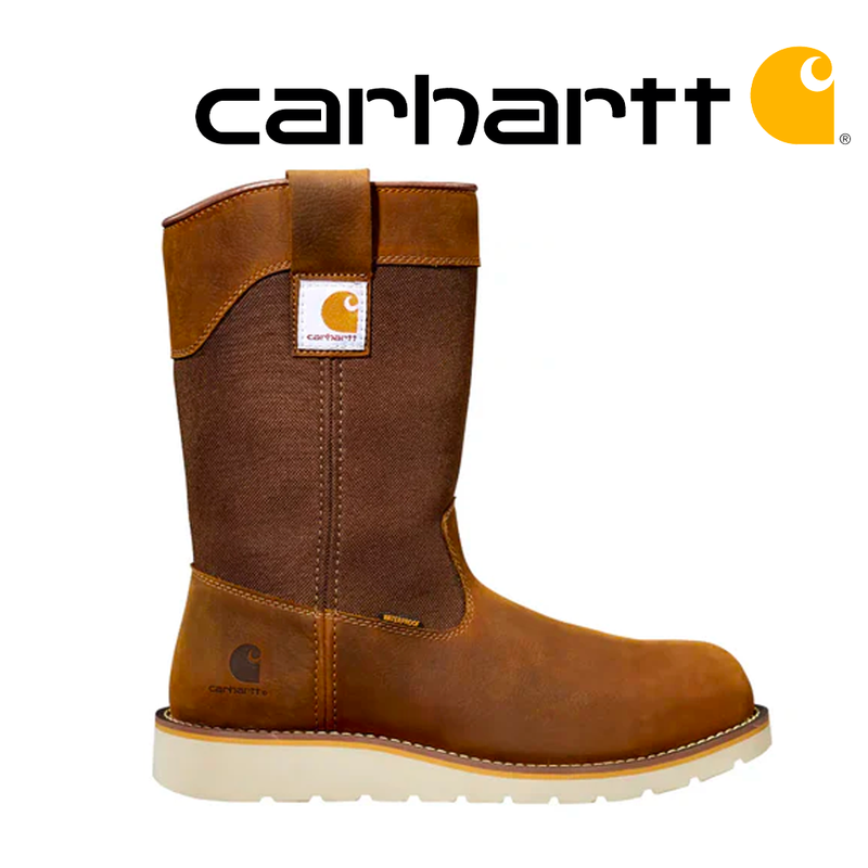 CARHARTT Men's Wellington Wedge Boot 10 Inch Round Toe Waterproof Steel toe Work Boots FW1232-M