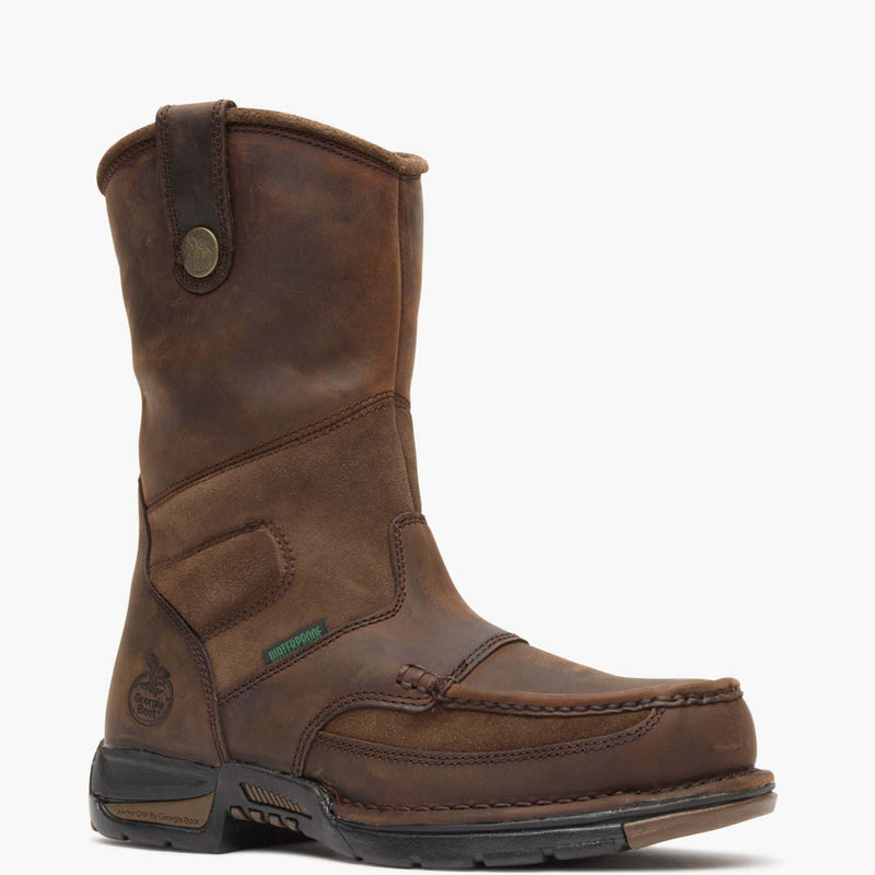 GEORGIA BOOT Men's Athens Waterproof Wellington 10 Inch Work Boot, Brown