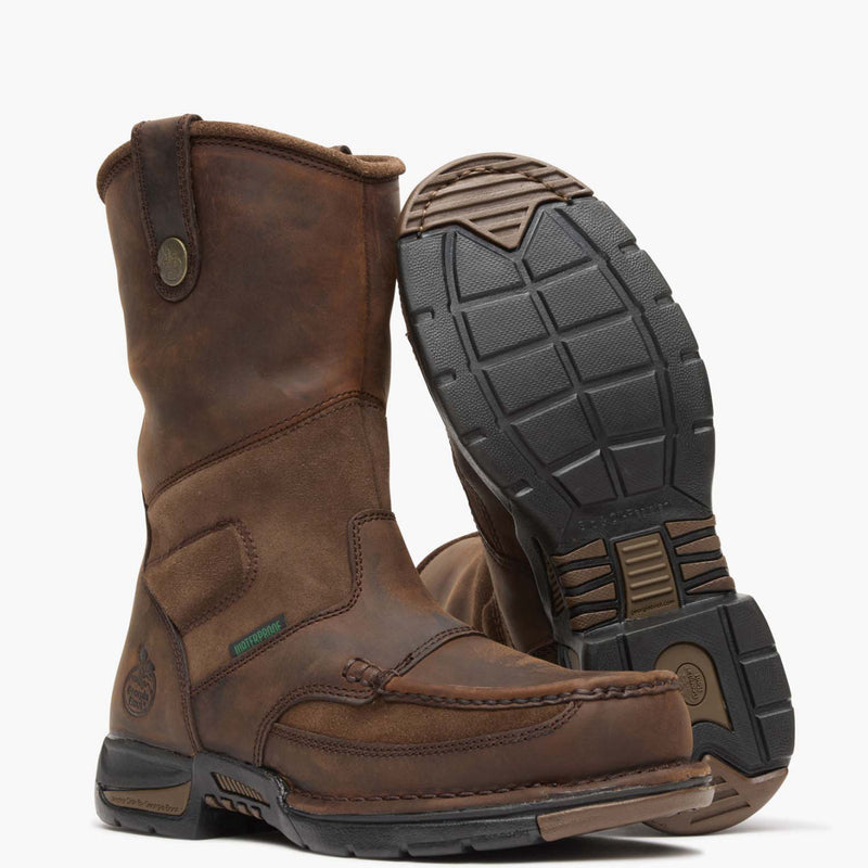 GEORGIA BOOT Men's Athens Waterproof Wellington 10 Inch Work Boot, Brown