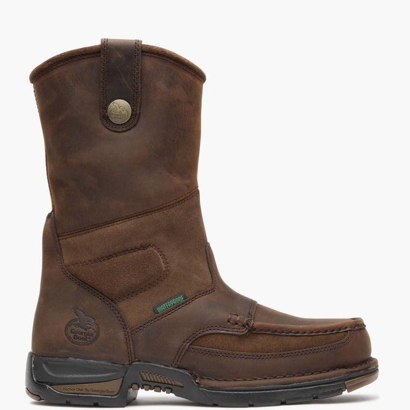 GEORGIA BOOT Men's Athens Waterproof Wellington 10 Inch Work Boot, Brown