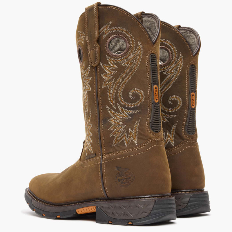 GEORGIA BOOT Men's CARBO-TEC FLX Soft Toe Waterproof  Work Boot, Brown