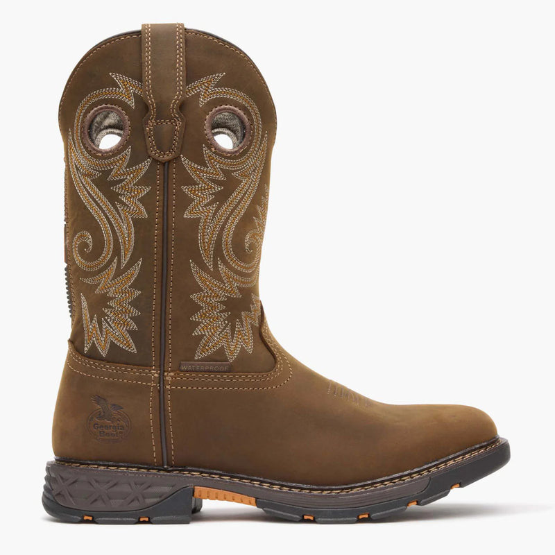 GEORGIA BOOT Men's CARBO-TEC FLX Soft Toe Waterproof  Work Boot, Brown