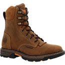 GEORGIA BOOT Men's 8 Inch CARBO-TEC FLX Alloy Toe Waterproof Lacer Work Boot, Brown