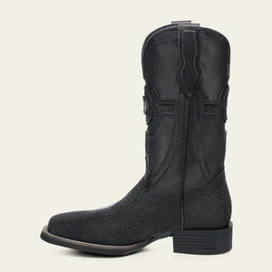 CUADRA Men's Stingray Square Toe Boot, Black