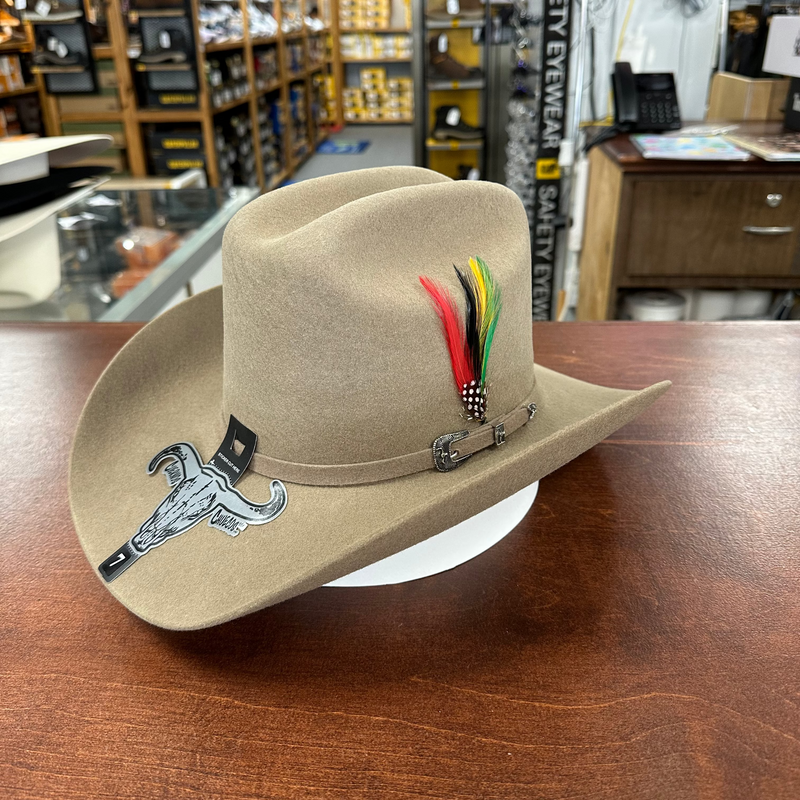 CUERNOS CHUECOS Men's 6X Durango Joan Wool Felt Cowboy Hat, Camel