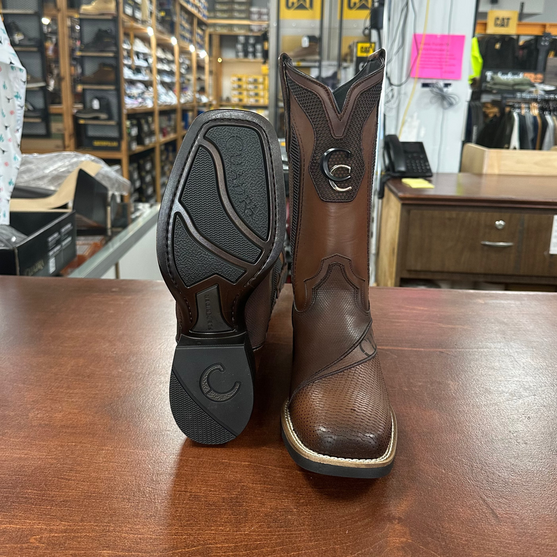 CUADRA Men's Genuine Bovine Leather Embroidery & Laser Square Toe CU984
