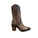 CUADRA Women's Santana Bovine Embroidery & Studs Zipper Western Boot CU769