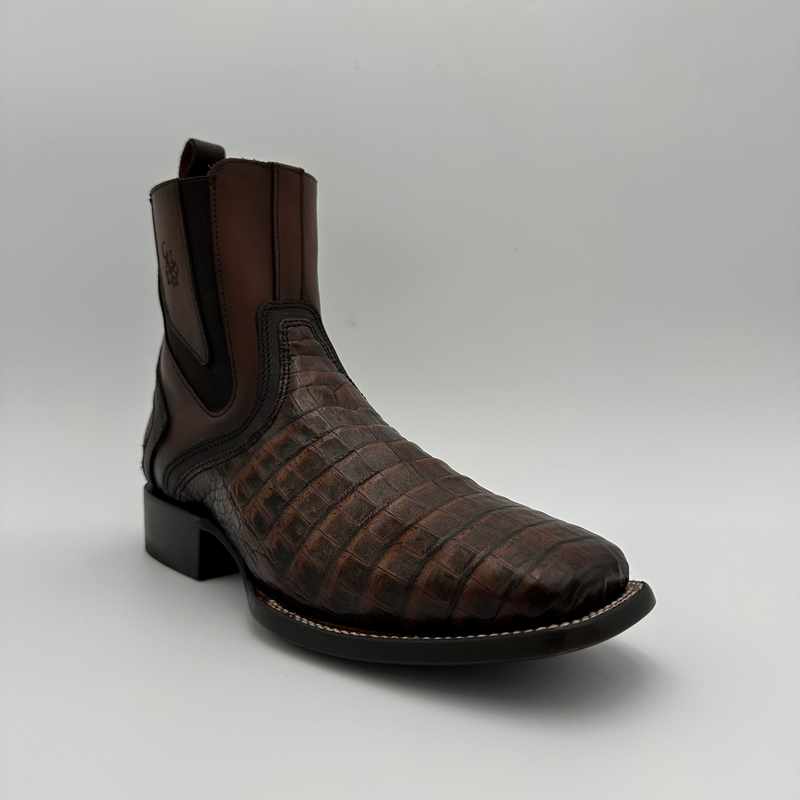 CUADRA Men's Fuscus Lomo Belly Leather Zipper & Elastic Square Toe Western Boot CU892