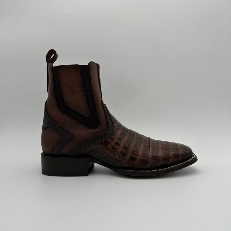 CUADRA Men's Fuscus Lomo Belly Leather Zipper & Elastic Square Toe Western Boot CU892