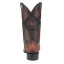 CUADRA Zapatos de avestruz naranja y miel para hombre con tachuelas, bordados y punta cuadrada tejida