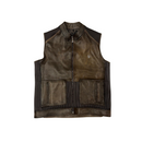 Chaleco CUADRA con cremallera para hombre, piel de cordero auténtica, JC321