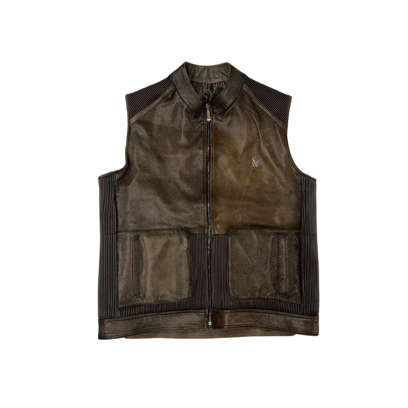 CUADRA Men's Zipper Vest Genuine Lamb Leather JC321