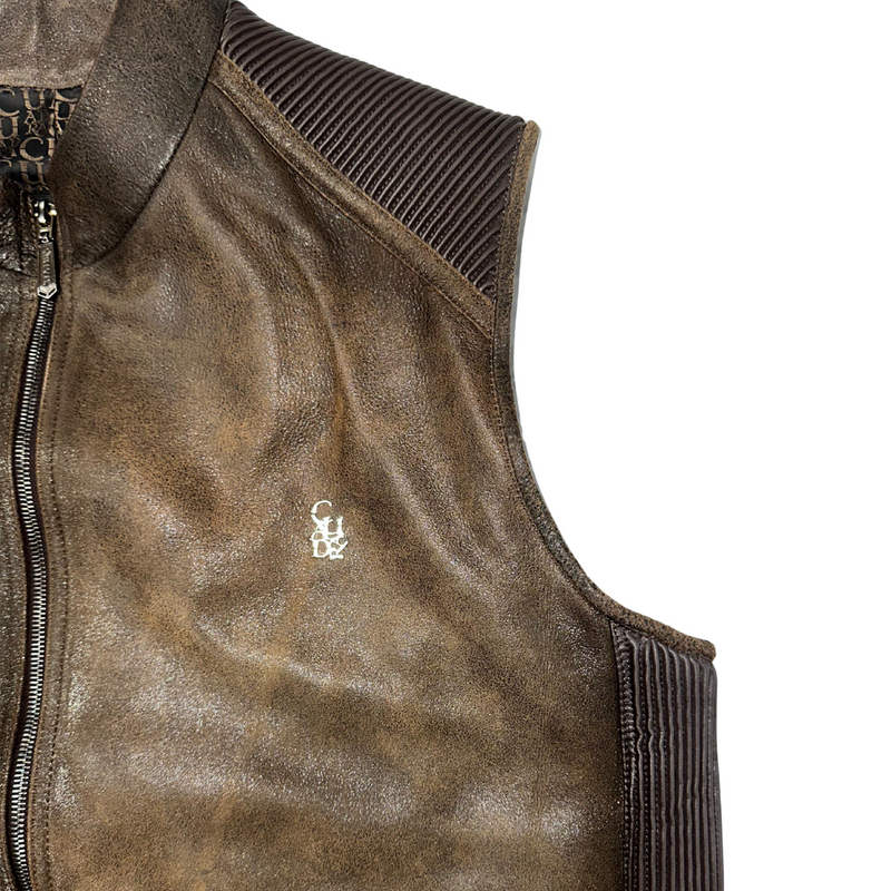 CUADRA Men's Zipper Vest Genuine Lamb Leather JC321