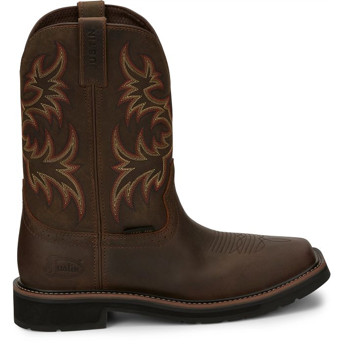 JUSTIN Men's Driller 11" Steel Toe Work Boot, Brown