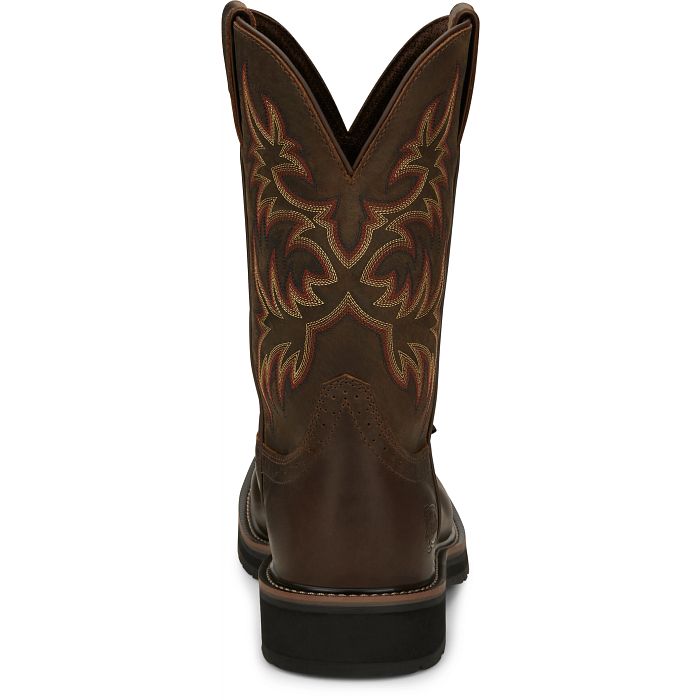 JUSTIN Men's Driller 11" Steel Toe Work Boot, Brown