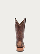 CORRAL Men's Python Embroidery Square Toe Western Boot Taupe B5000