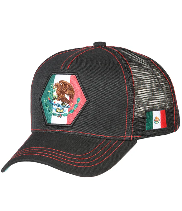 EL GENERAL Men's Mexico Flag Color Embroidery Cap