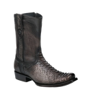 CUADRA Men's Chocolate Python Zipper & Studs Square Toe Boots