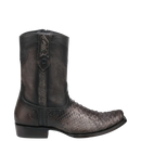 CUADRA Men's Chocolate Python Zipper & Studs Square Toe Boots