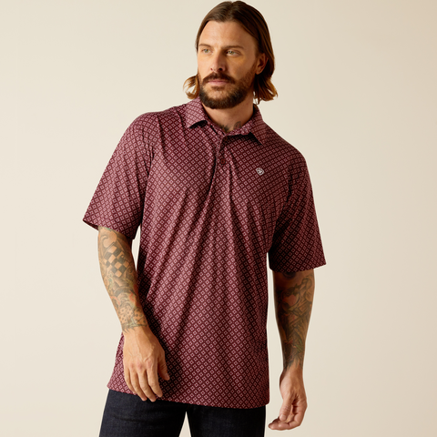 ARIAT Men's All Over Print SS Polo 10048780