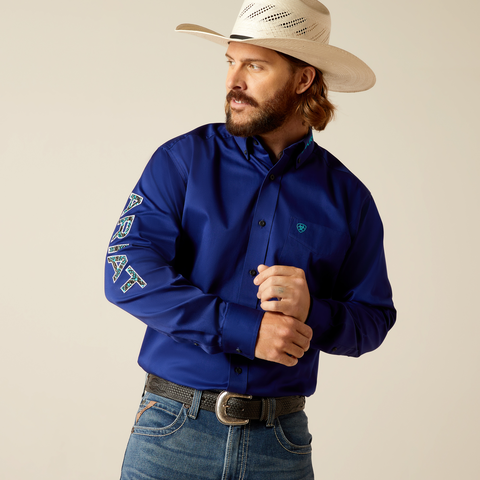 Camisa de sarga con logotipo del equipo ARIAT para hombre 10048805