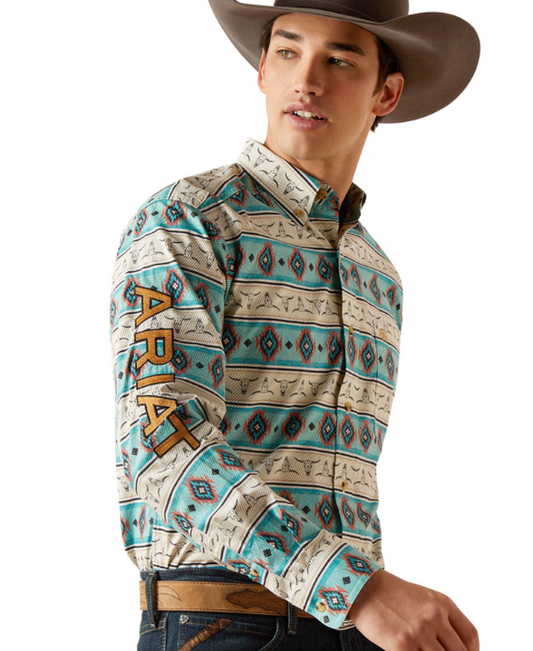 Camisa ajustada con logo del equipo Cruz de ARIAT para hombre 10047347