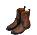 CUADRA Men's Satro Chestnut Laser & Woven Toe Casual Western Boot CU625