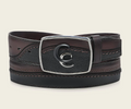 CUADRA Men's Genuine Bovine Leather Western Belt, Chocolate