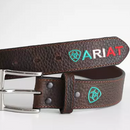 Cinturón ARIAT para hombre de 3,8 cm con logotipo grabado y escudo tricolor A10389282