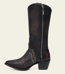 CUADRA Women's Embroidery Western Boot, Chocolate