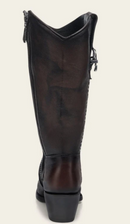 CUADRA Women's Embroidery Western Boot, Chocolate