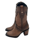 CUADRA Women's Santana Bovine Embroidery & Studs Zipper Western Boot CU769