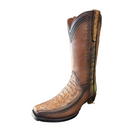 CUADRA Men's Ostrich Leather Embroidery and Woven Narrow Toe