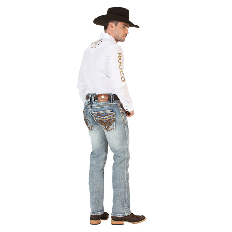 EL CENTENARIO Jeans de mezclilla premium con corte de bota para hombre