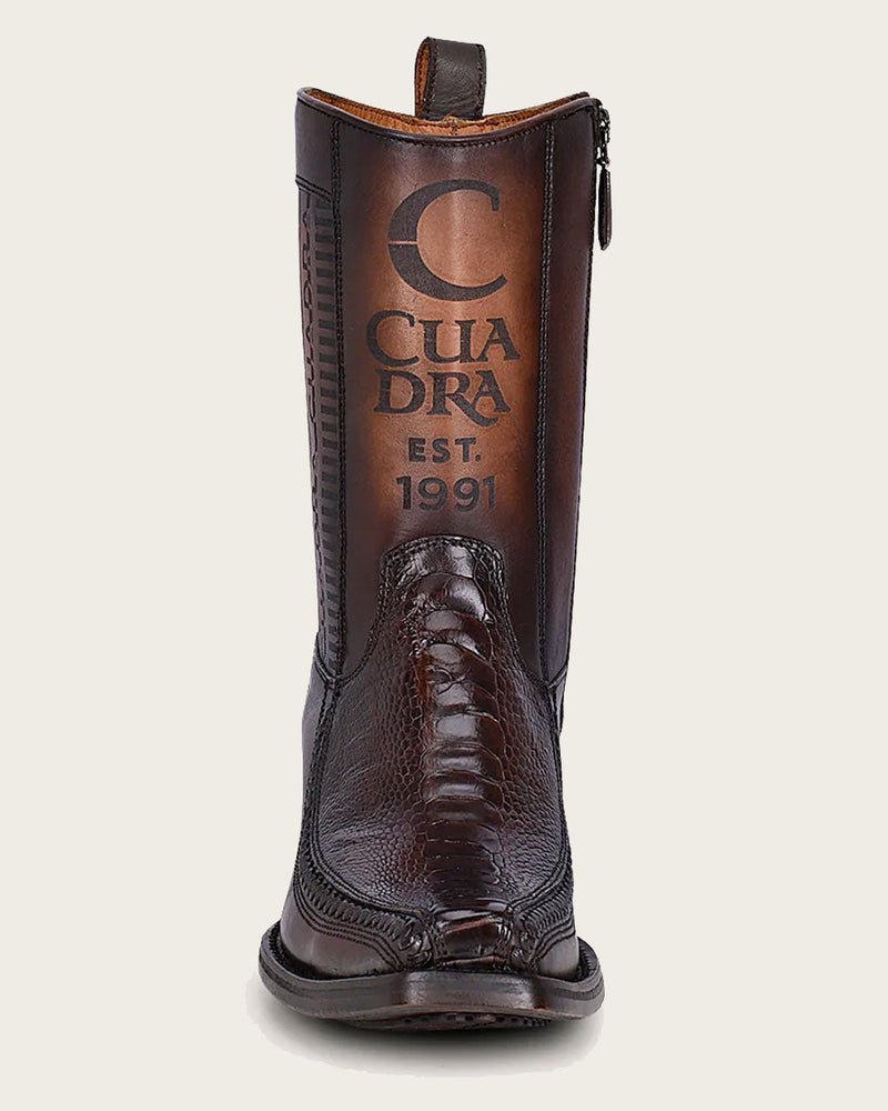CUADRA Men's Urban Ostrich Leg Boot, Brown