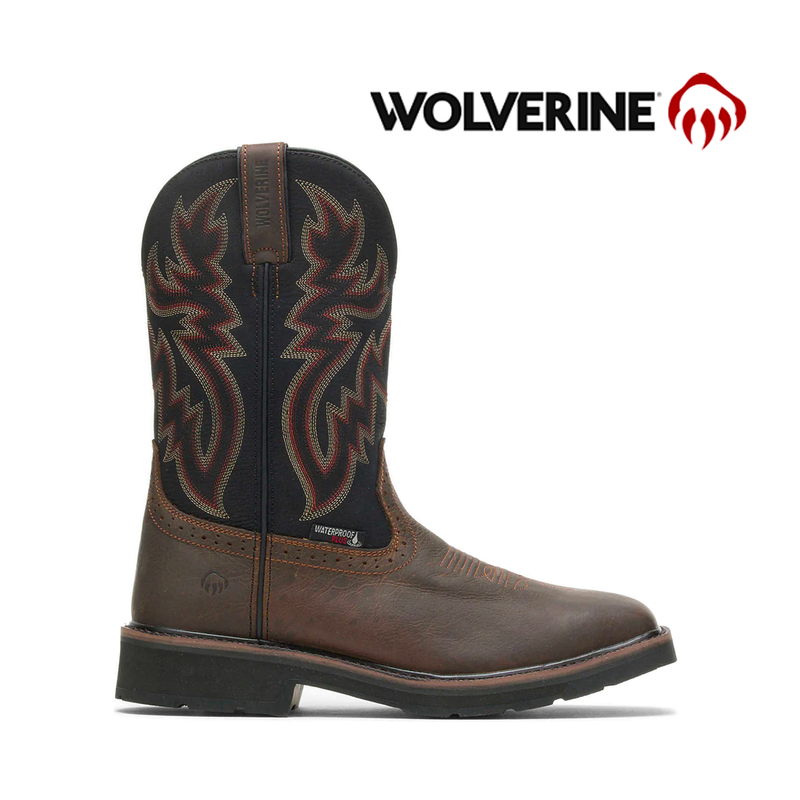 WOLVERINE Men's RANCHER Wide Square Toe Waterproof Steel Toe Work Boots W10765